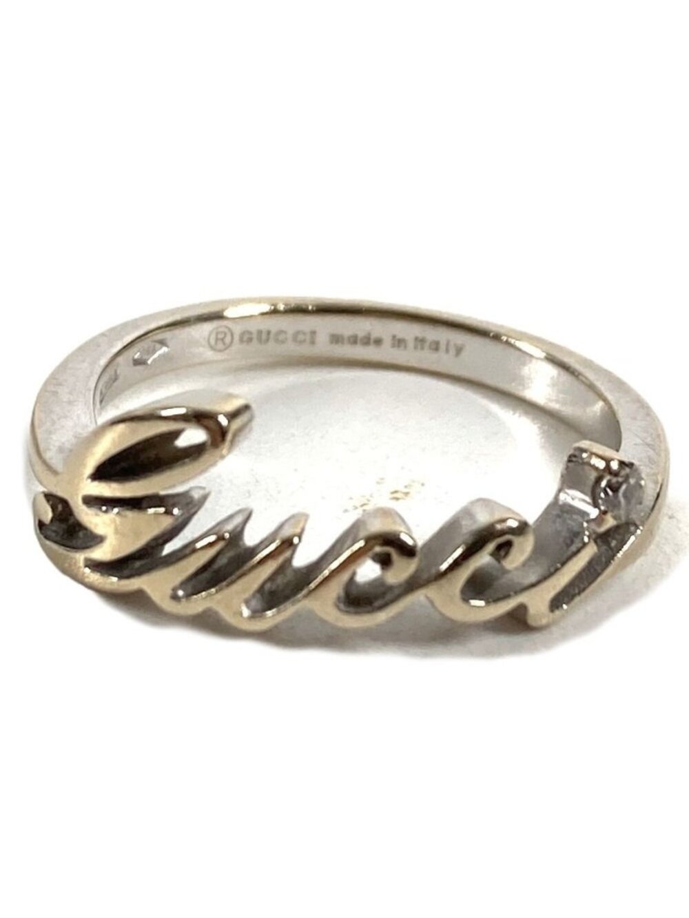 Gucci Ring Logo Diamond Silver